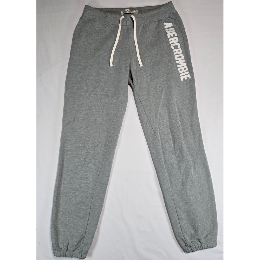 Abercrombie & Fitch Mens XS Gray Fleece Jogger Sweatpants Heathered Drawstring